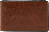 Fossil Andrew Læder Bifold-pung til mænd 11,5 cm L x 1,9 cm B x 7,7 cm H Herrepung Naty Shop Brown