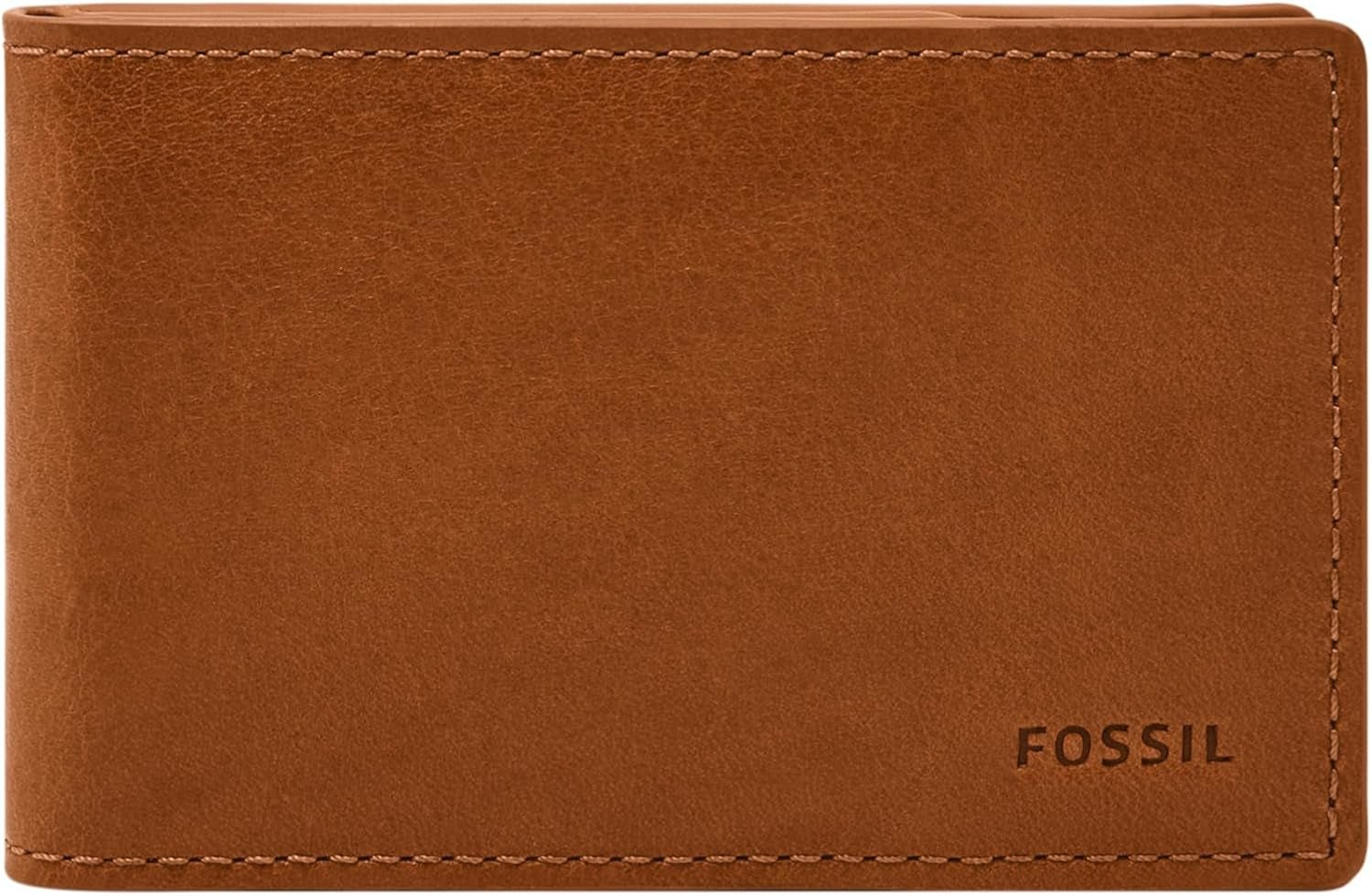 Fossil Andrew Læder Bifold pung til mænd 11,5 cm L x 1,9 cm B x 7,7 cm H Herrepung Naty Shop Saddle