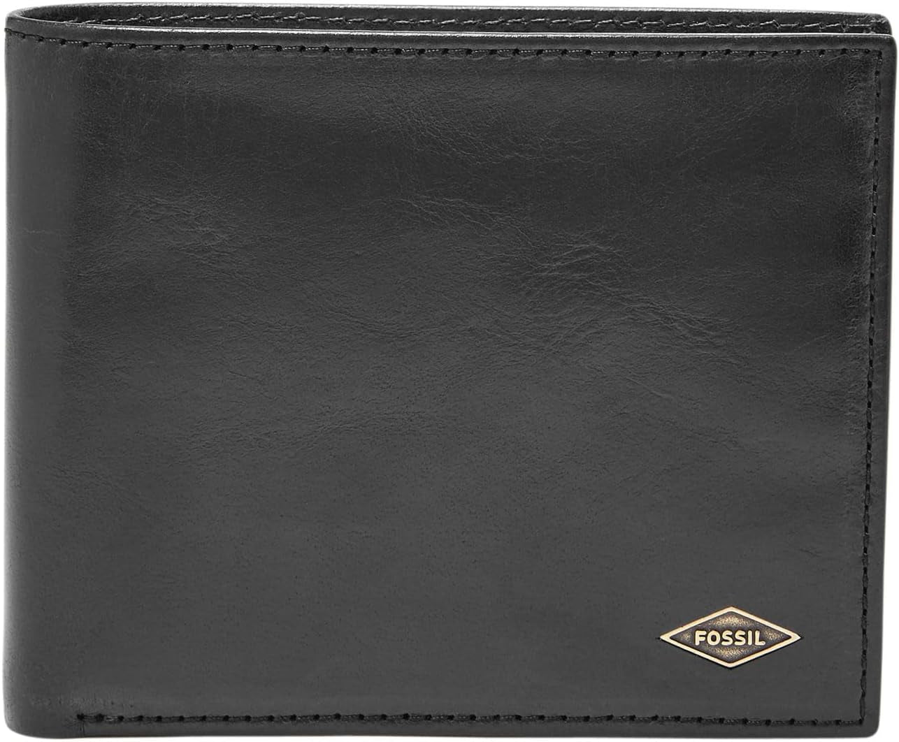Mænd Fossil Ryan Læder Bifold tegnebog 11,43 cm L x 2,54 cm B x 9,525 cm H Herre Pung Naty Shop Sort