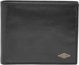 Mænd Fossil Ryan Læder Bifold tegnebog 11,43 cm L x 2,54 cm B x 9,525 cm H Herre Pung Naty Shop Sort