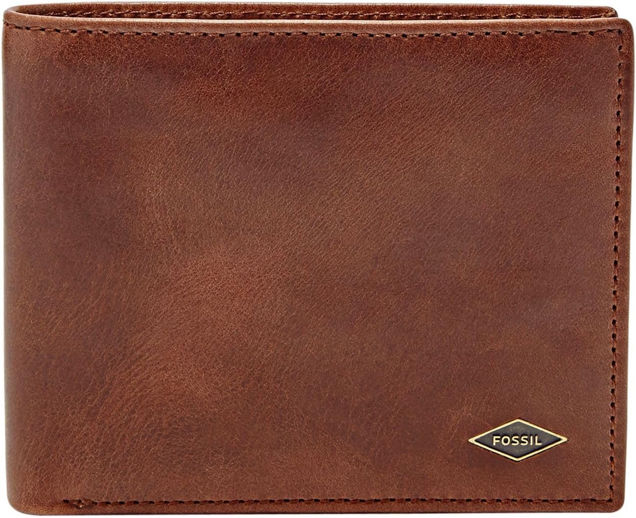 Mænd Fossil Ryan Læder Bifold tegnebog 11,43 cm L x 2,54 cm B x 9,525 cm H Herre Pung Naty Shop Mørkebrun