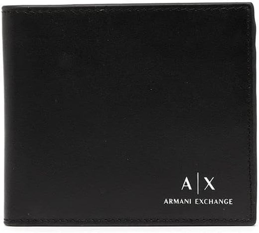 Armani Exchange A|X Logo tegnebog i glat læder, sort mænds Naty Shop Wallet Standard titel