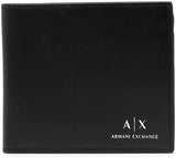 Armani Exchange A|X Logo tegnebog i glat læder, sort mænds Naty Shop Wallet Standard titel