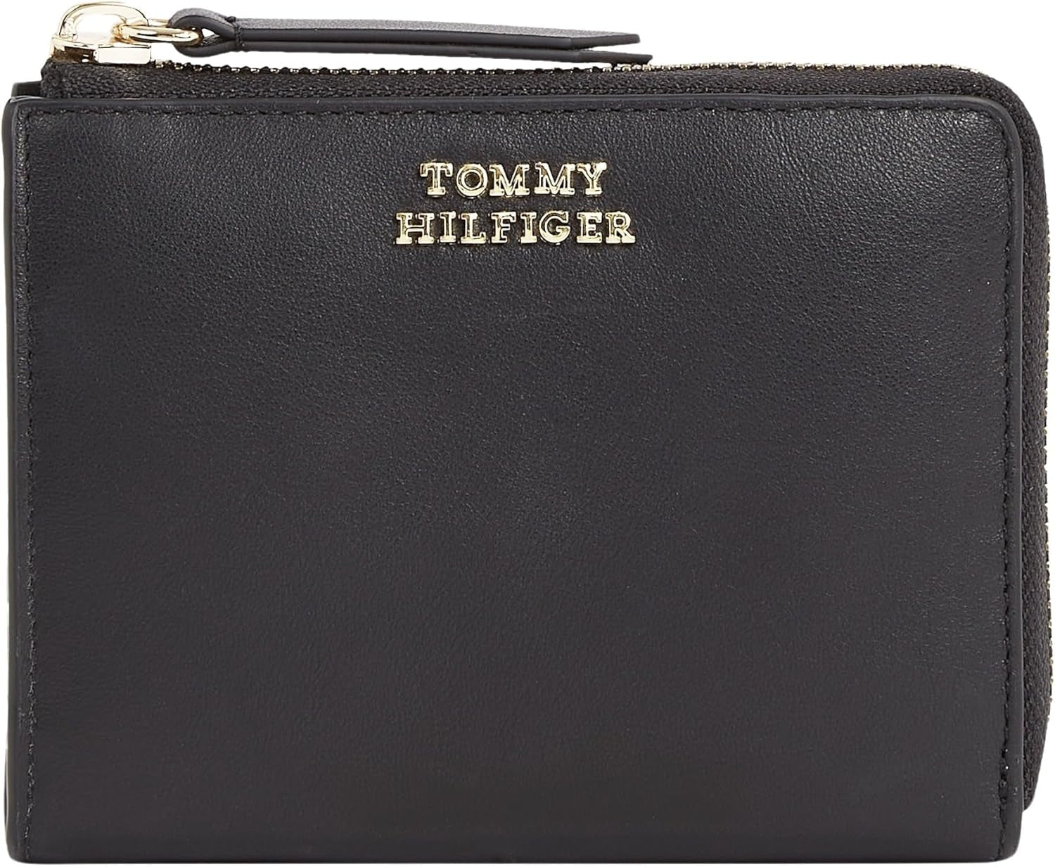 Dame pung Tommy Hilfiger HILFIGER LEATHER MED ZA, sort (sort), OS Damepung Naty Shop Standard titel