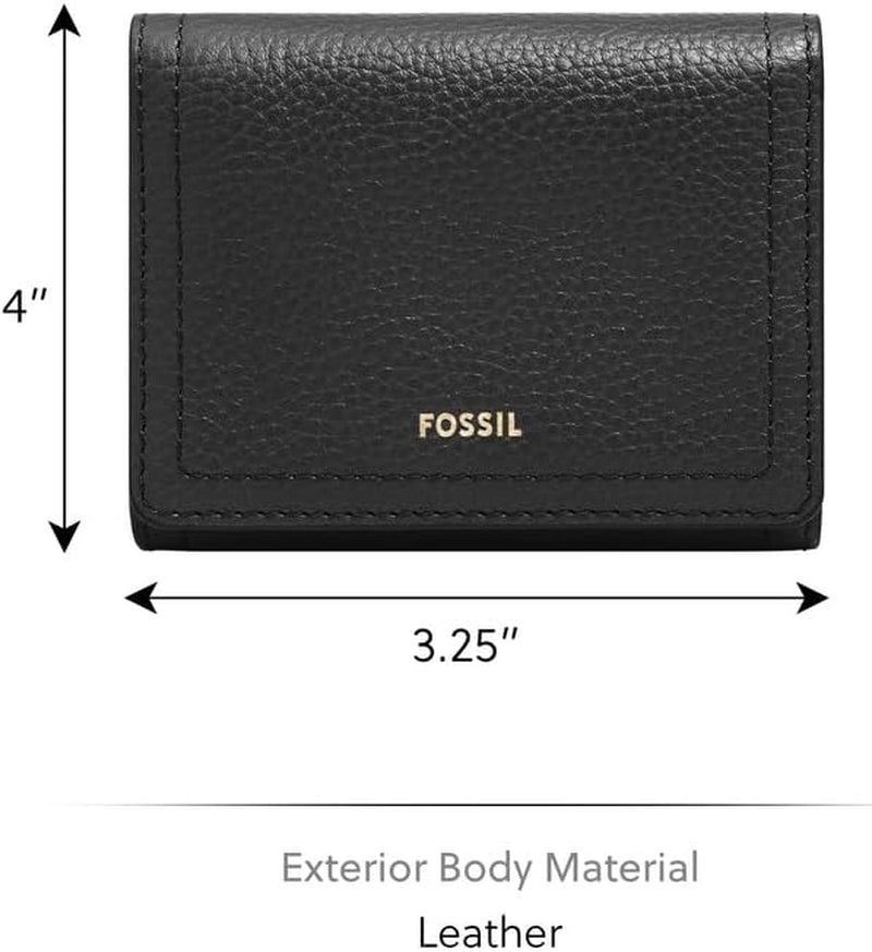 Fossil Logan Tri-Fold tegnebog til kvinder, sort Naty Shop damepung