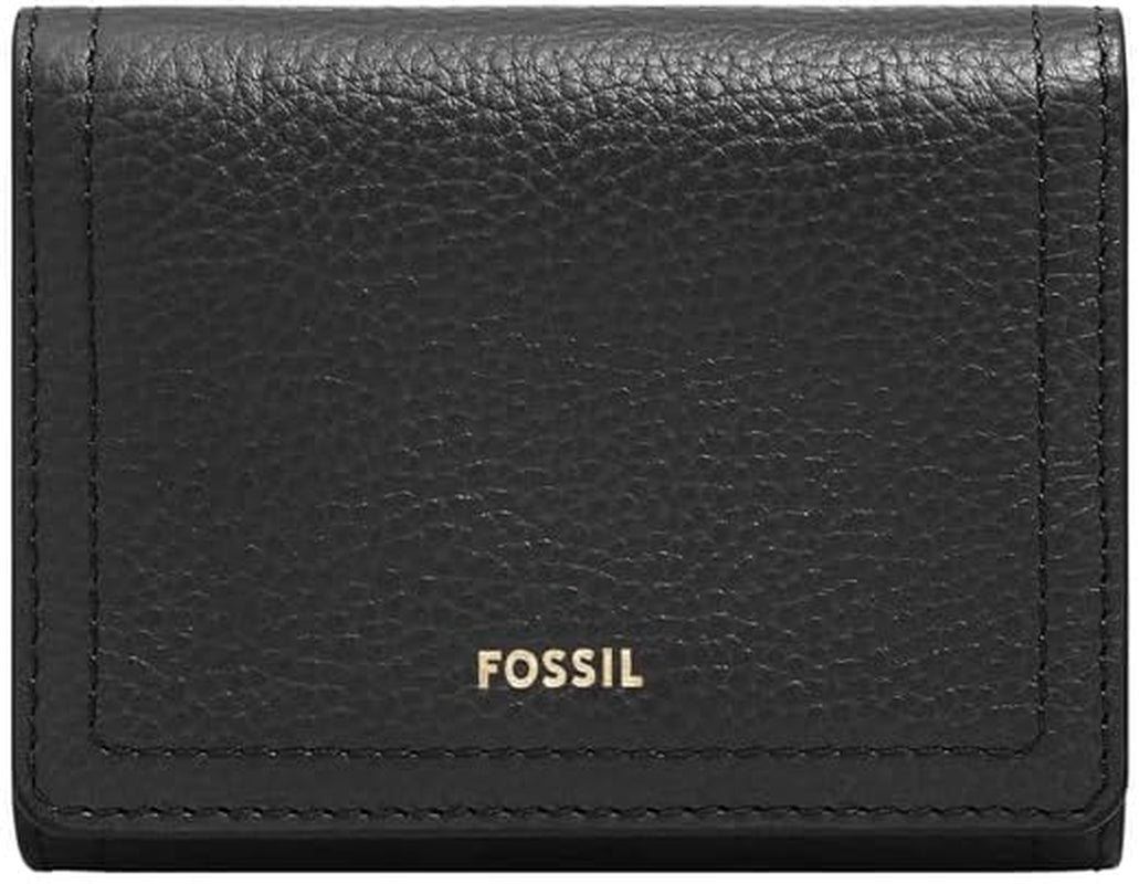 Fossil Logan Tri-Fold tegnebog til kvinder, Black Naty Shop Dame tegnebog Standard titel