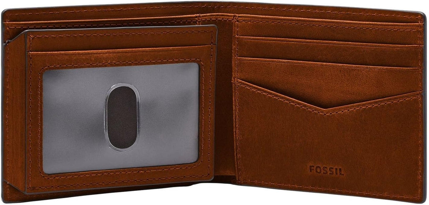 Fossil Everett-pung til mænd, mellembrunt bifoldet læder 11,5 cm L x 2,5 cm B x 8,9 cm H ML4397210 Herrepung Naty Shop