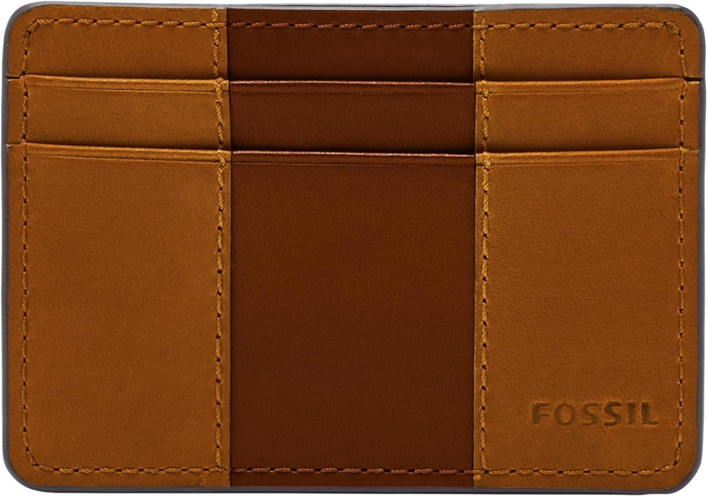 Fossil Herre Everett Pung Læder/PVC Medium Brun Kortholder 10,2 cm L x 0,6 cm B x 7,0 cm H ML4398210 Naty Shop Herre Pung Brun
