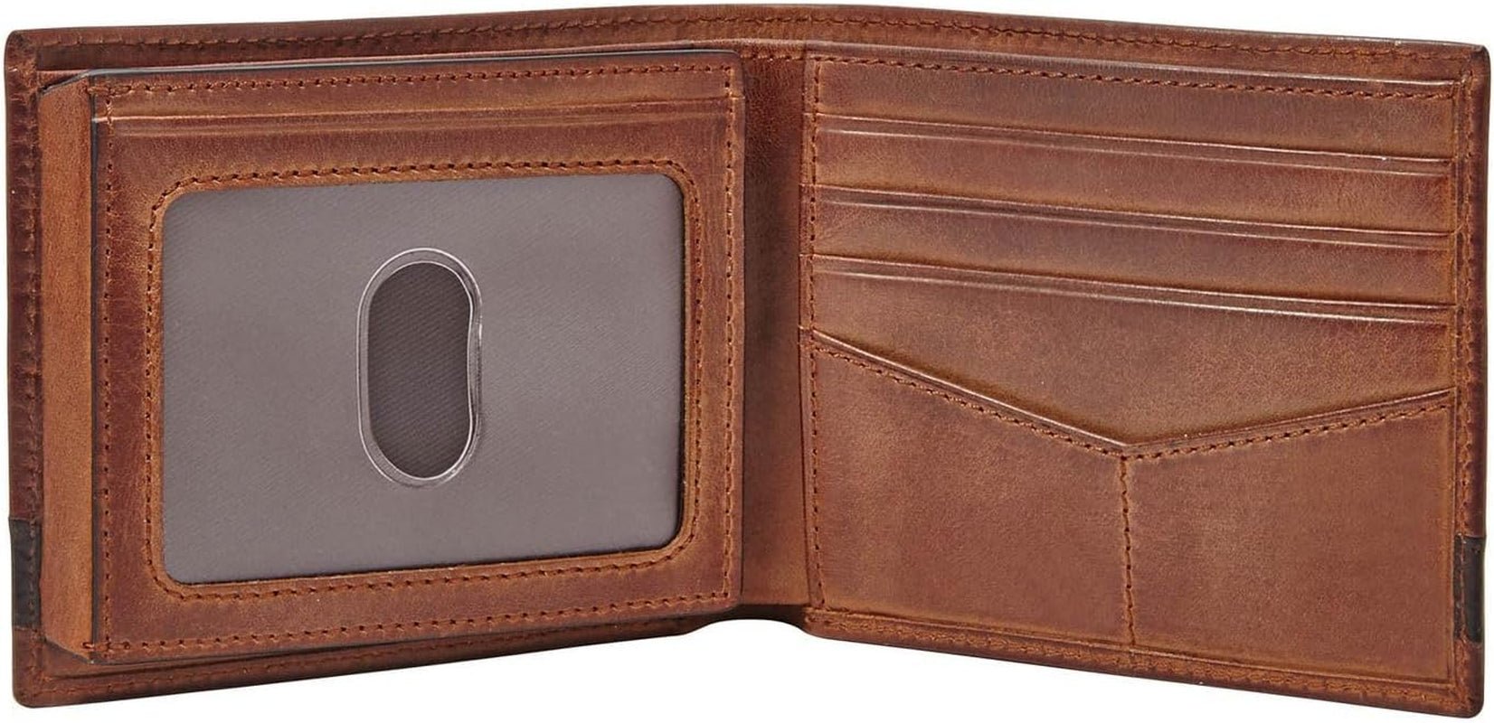 Fossil Quinn-pung til mænd - 100 % brunt bifoldet læder 11,5 cm L x 2 cm B x 9 cm H ML3644200 Herrepung Naty Shop