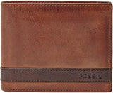 Fossil Quinn-pung til mænd - 100 % brunt bifold læder 11,5 cm L x 2 cm B x 9 cm H ML3644200 Herrepung Naty Shop Brown