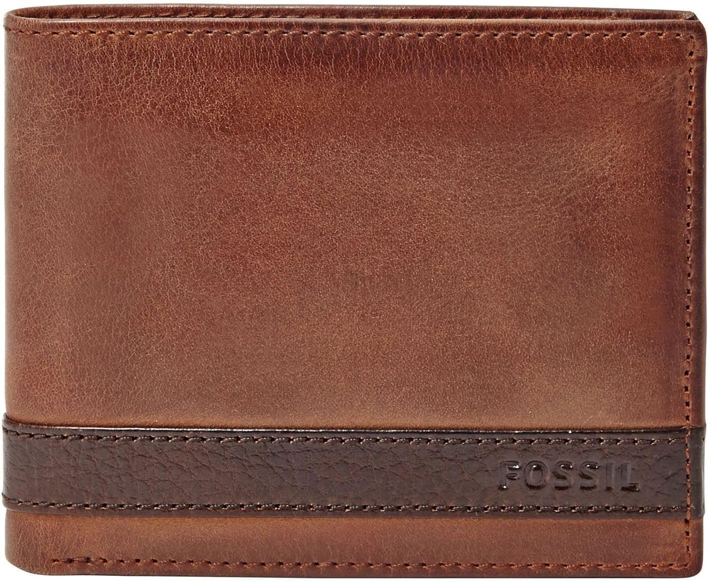Fossil Quinn-pung til mænd - 100 % brunt bifold læder 11,5 cm L x 2 cm B x 9 cm H ML3644200 Herrepung Naty Shop Brown