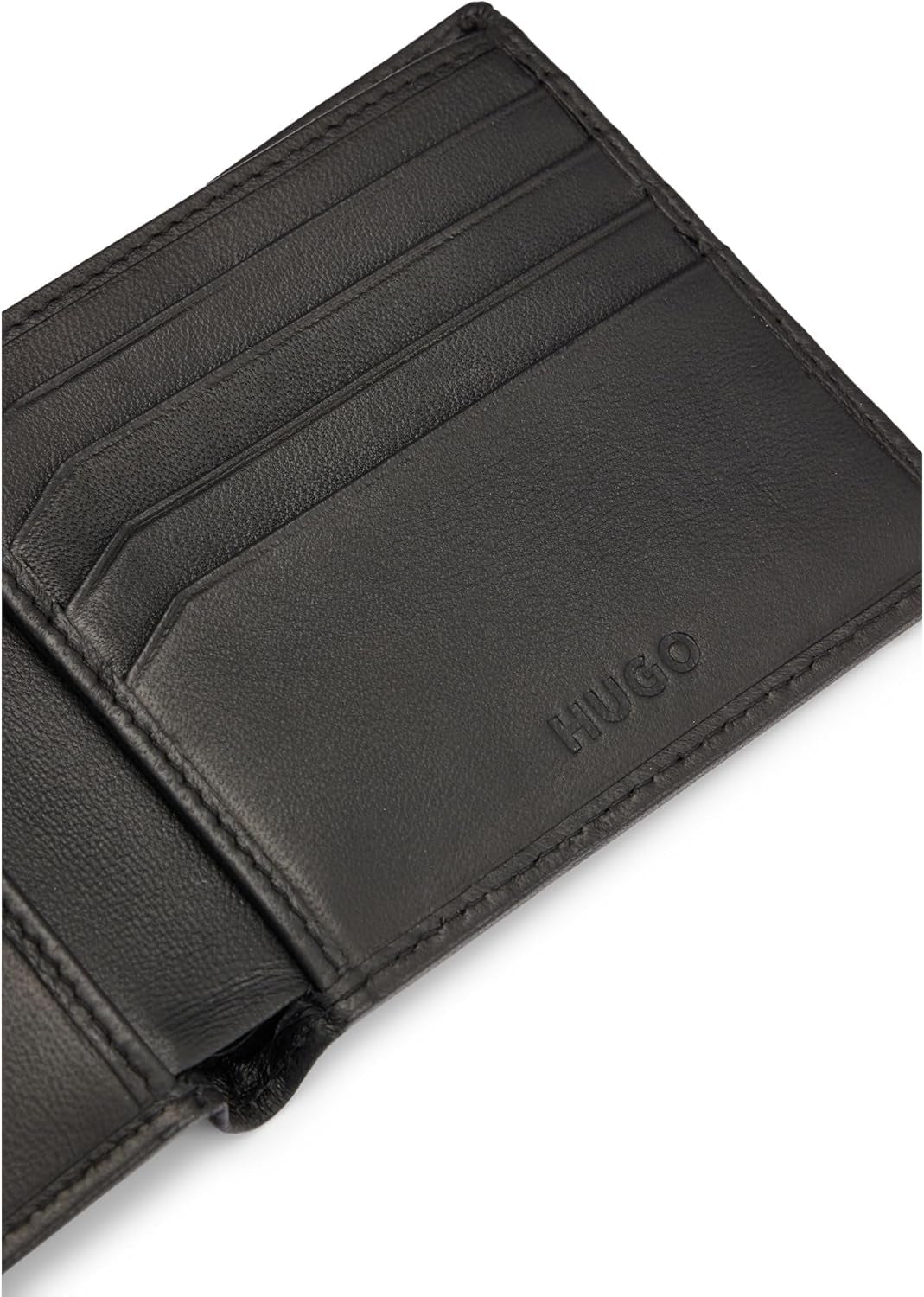 HUGO Tibby 8cc pung til mænd i nappa læder med sort logo Stck pung til mænd Naty Shop