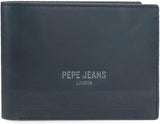 Pepe Jeans Pung til mænd Blå 11,5 x 8 x 1 cm RFID-beskyttet læderpung med møntlomme Herrepung Naty Shop Standardtitel