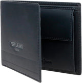 Pepe Jeans Pung til mænd Blå 11,5 x 8 x 1 cm RFID-beskyttet læderpung med møntlomme Herrepung Naty Shop