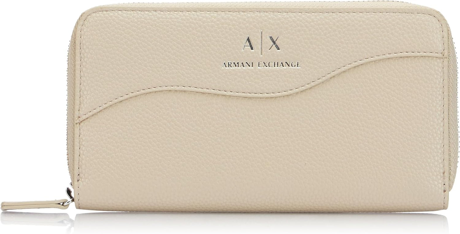 Armani Exchange Women's Essential Wave Pisco Silver Printed Logo Tri-Fold Wallet Naty Shop Women's Wallet Standardtitel