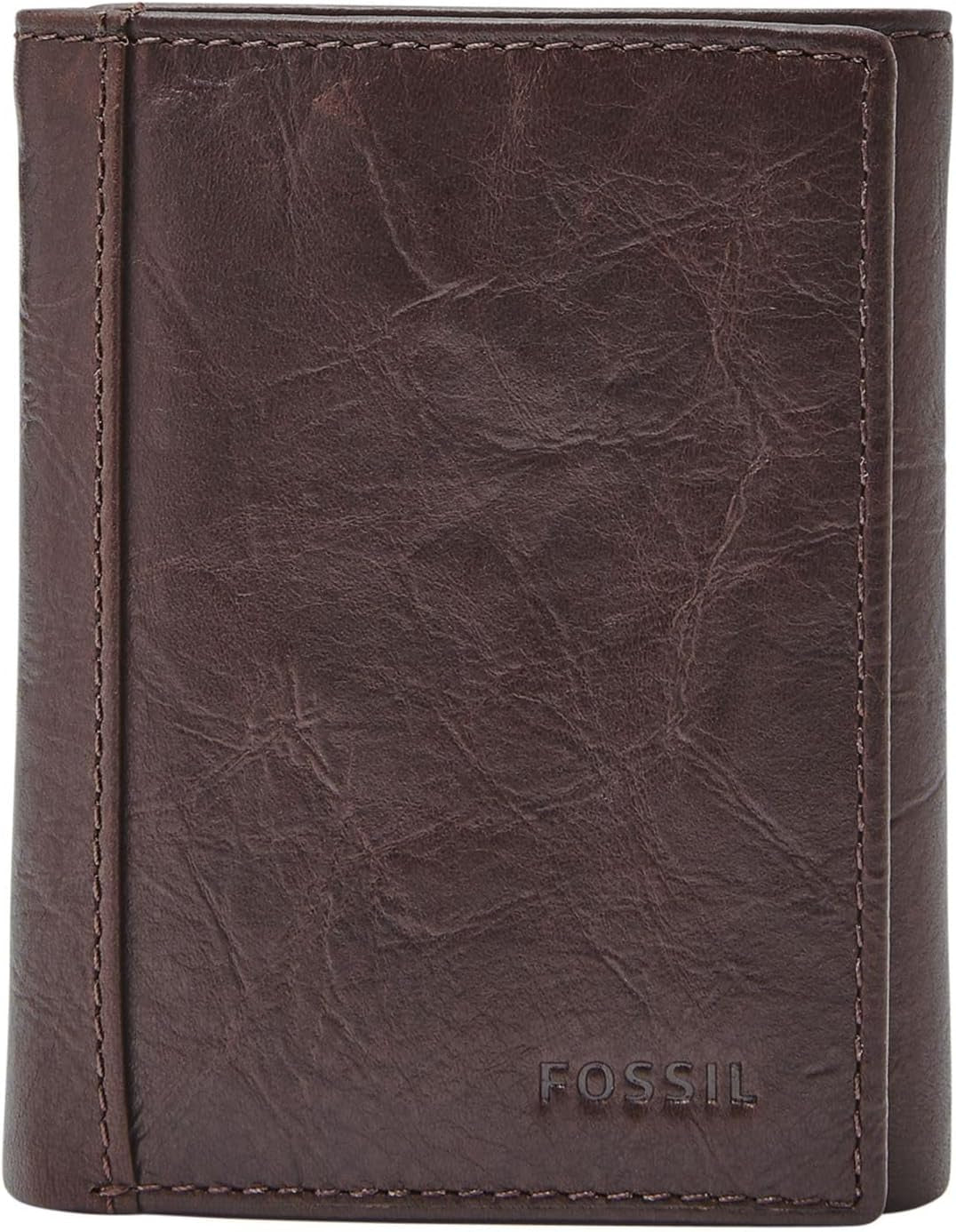 Fossil Mænd Neel Læder Trifold tegnebog 8,255 cm L x 1,905 cm B x 10,16 cm H Herre Pung Naty Shop Brown