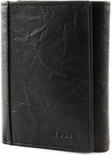Fossil Mænd Neel Læder Trifold tegnebog 8,255 cm L x 1,905 cm B x 10,16 cm H Herre Pung Naty Shop Sort