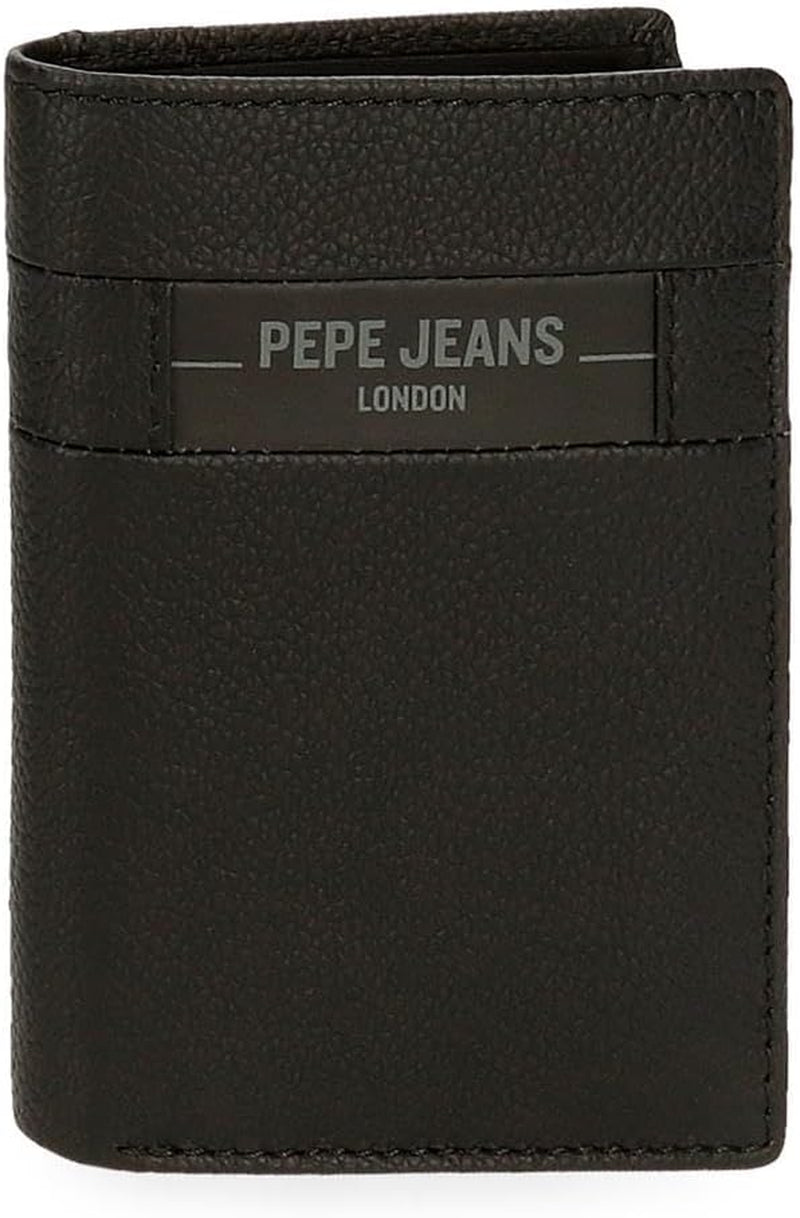 Pepe Jeans Afkrydsningsboks Sort Brun Blå Grå Koskind Punge & punge Herrepung Naty Shop Sort Lodret pung