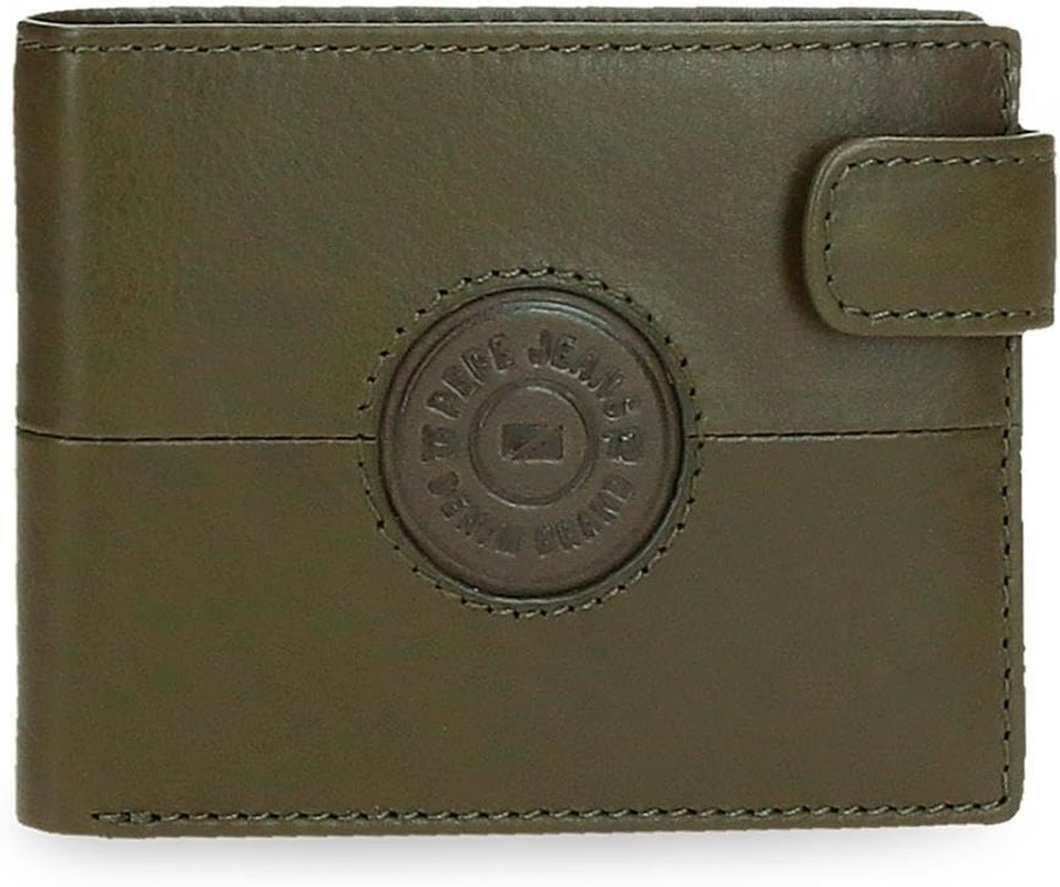 Pepe Jeans Cracker Kohud Punge & Punge, Sort, Brun, Grøn, Forskellige størrelser Herrepung Naty Shop Grøn Lodret Click Wallet