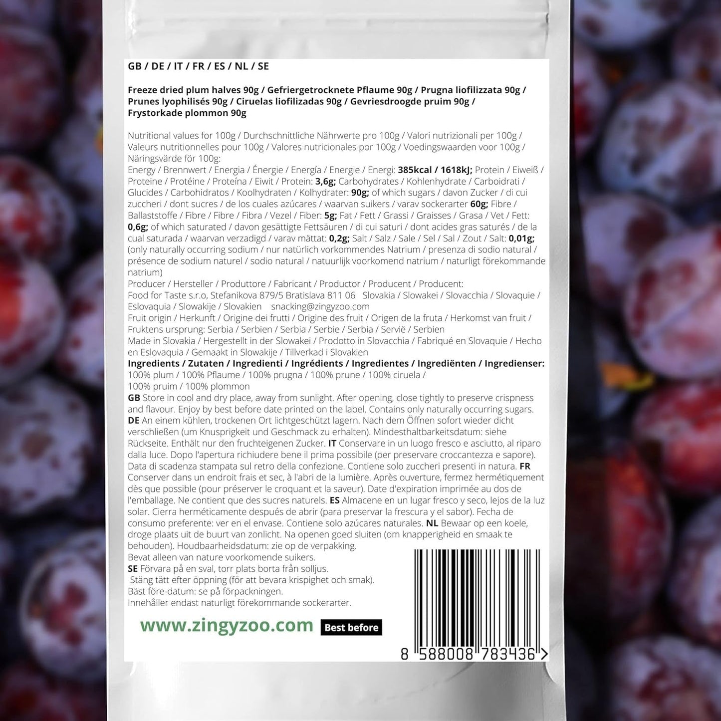 Frysetørrede blommer Frysetørrede blommer 100% naturlige | Uden tilsat sukker Sundt frysetørret slik | Frysetørrede blommer Frysetørrede frugter Frysetørrede frugter ZingyZoo Dehydrerede produkter Min butik
