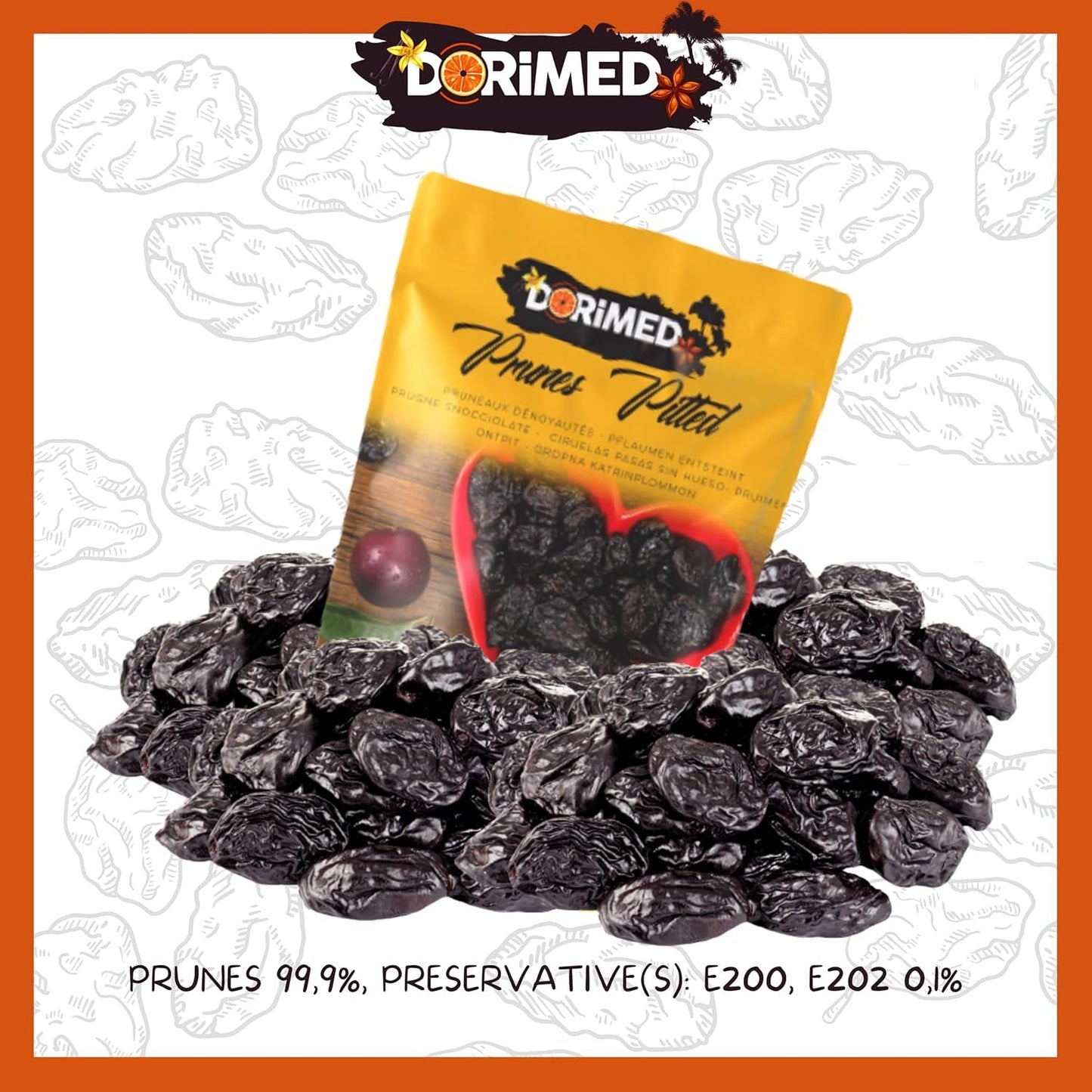 Svesker 1 kg | Stenfri blommer fra Agen | Mørt, blødt, velsmagende og saftigt | Hel, stor, usødet tørret frugt | Rig på fibre og naturlige antioxidanter Naty Shop dehydrerede produkter