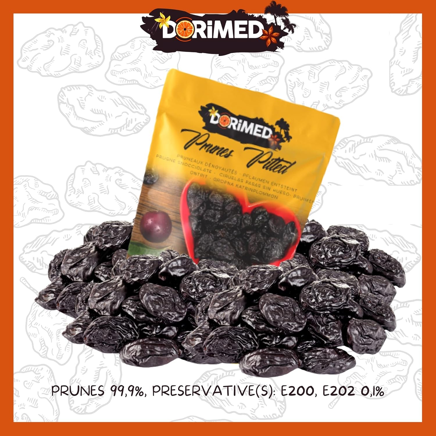 Svesker 1 kg | Stenfri blommer fra Agen | Mørt, blødt, velsmagende og saftigt | Hel, stor, usødet tørret frugt | Rig på fibre og naturlige antioxidanter Naty Shop dehydrerede produkter