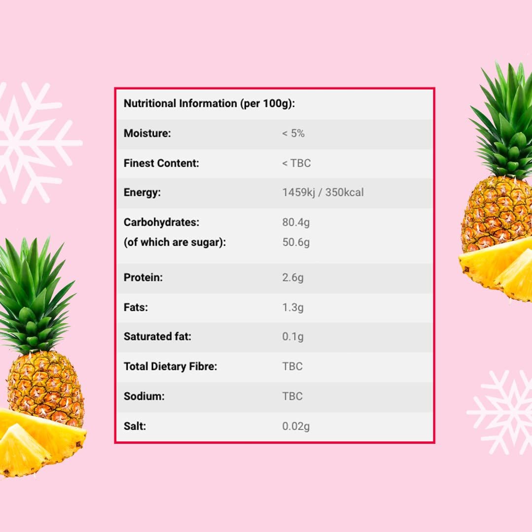 Frysetørret ananaspulver 100g - Frysetørret frugtpulver - Frysetørret ananaspulver til smoothies, yoghurt og bagning - 100% naturligt ananaspulver uden tilsætningsstoffer Dehydrerede produkter Naty Shop
