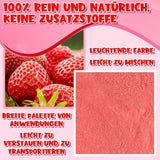 Jordbærpulver 120g - 100% naturlige jordbær Frysetørrede, uden tilsætningsstoffer Nem blanding Nærende, frysetørrede jordbær til is, kager, smoothies, drinks, smagspulver Dehydrerede produkter Naty Shop