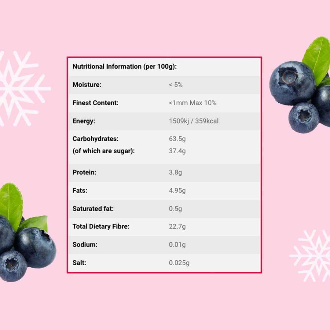 Frysetørret vilde blåbærpulver 100g - Frysetørret frugtpulver - Frysetørret blåbærpulver til bagning, smoothie og mysli - Naturligt blåbærpulver uden tilsætningsstoffer Dehydrerede produkter Min butik
