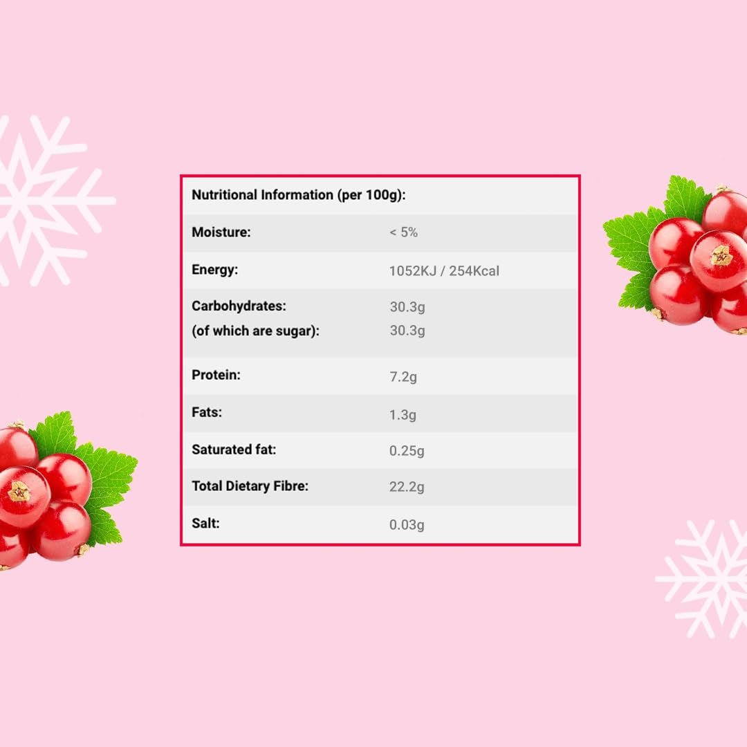 Frysetørret ribspulver 100 g - Frysetørret frugtpulver - Rød ribspulver til smoothies og bagning - Naturligt bærpulver uden tilsætningsstoffer Tørrede produkter Naty Shop