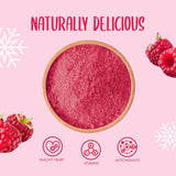 Frysetørret hindbærpulver 100g - Frysetørret frugtpulver - Frysetørret hindbærpulver til bagning, smoothies og mysli - 100% naturlig hindbærpulver uden tilsætningsstoffer Dehydrerede produkter Naty Shop