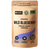 Økologisk vilde blåbærpulver, frysetørrede hele blåbær, 100 % rå fødevarekvalitet, rig på antioxidanter og C-vitamin, uden tilsat sukker, høstet i Nordeuropa Naty Shop Dehydrerede produkter 125 g