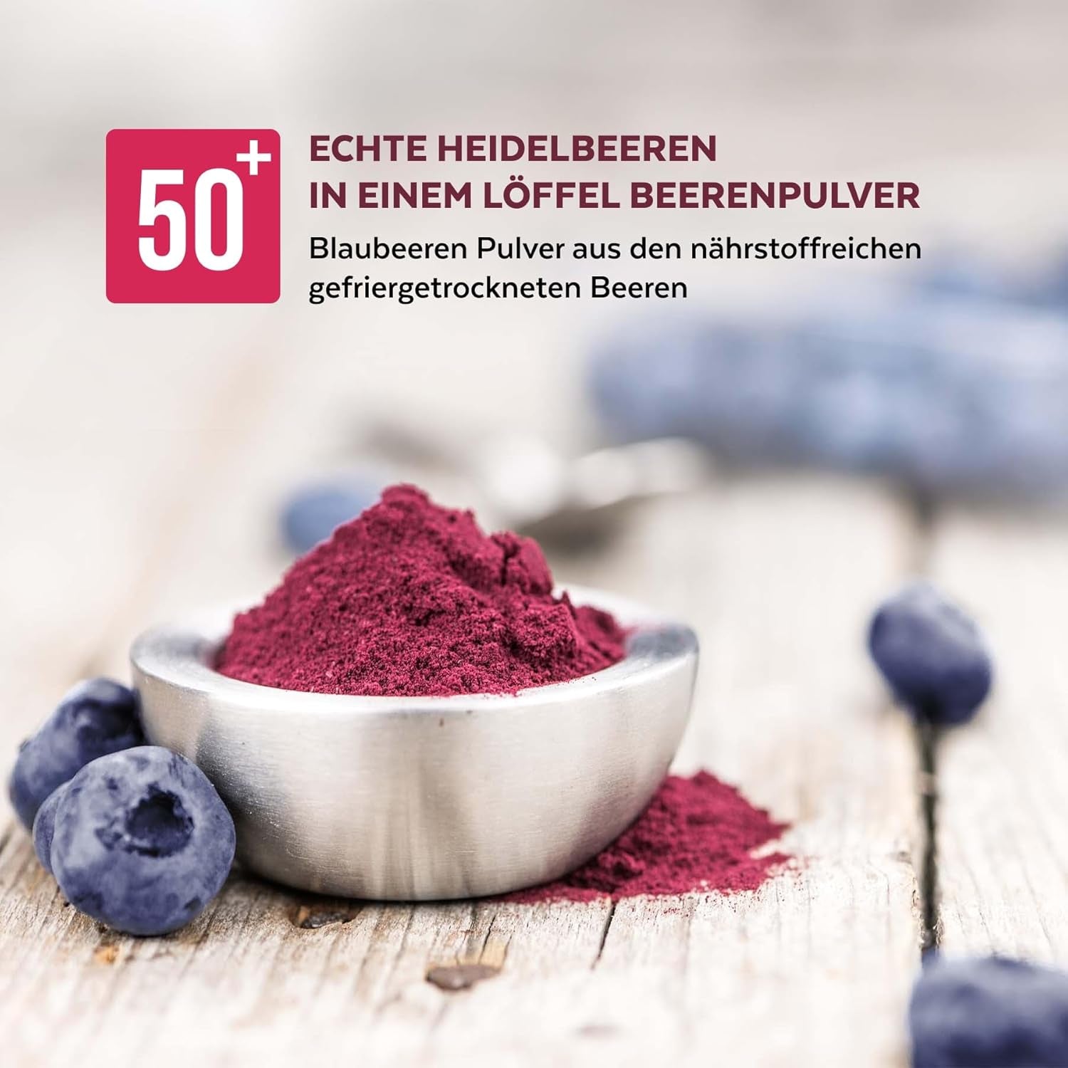 Økologisk vilde blåbærpulver, frysetørrede hele blåbær, 100 % rå fødevarekvalitet, rig på antioxidanter og C-vitamin, uden tilsat sukker, høstet i Nordeuropa Tørrede produkter Naty Shop