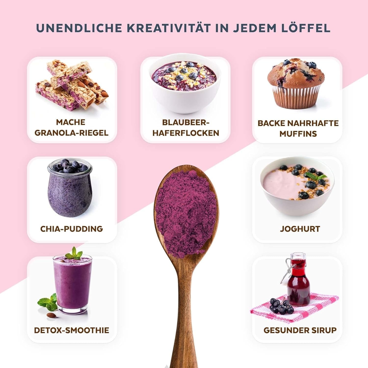 Økologisk vilde blåbærpulver, frysetørrede hele blåbær, 100 % rå fødevarekvalitet, rig på antioxidanter og C-vitamin, uden tilsat sukker, høstet i Nordeuropa Tørrede produkter Naty Shop