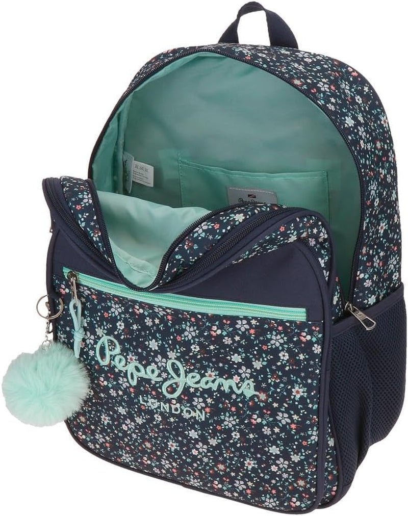 Pepe Jeans Alenka skolerygsæk med trolley, blå, 30 x 40 x 12 cm, polyester, 14,4 l, blå, skolerygsæk med trolley Premium rygsække og tasker Naty Shop