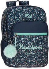 Pepe Jeans Alenka skolerygsæk med trolley, blå, 30 x 40 x 12 cm, polyester, 14,4 L, blå, skolerygsæk med trolley Premium rygsække og tasker Naty Shop Anpassbarer rygsæk