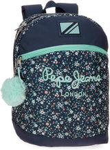 Pepe Jeans Alenka skolerygsæk med trolley, blå, 30 x 40 x 12 cm, polyester, 14,4 L, blå, skolerygsæk med trolley Premium rygsække og tasker Naty Shop Lässiger rygsæk