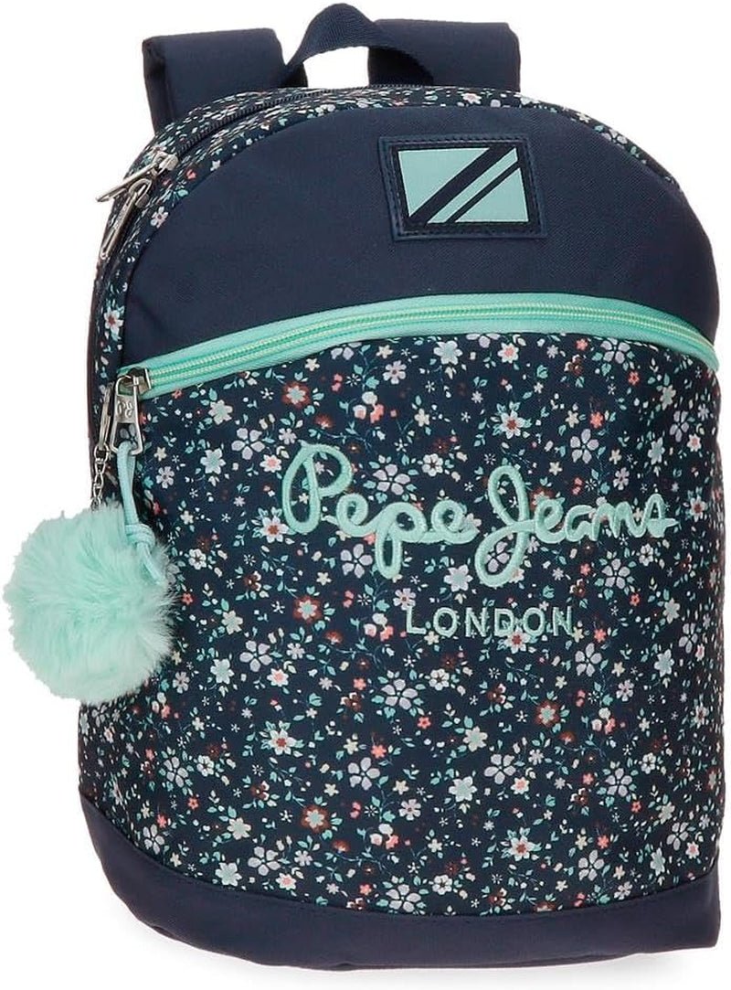 Pepe Jeans Alenka skolerygsæk med trolley, blå, 30 x 40 x 12 cm, polyester, 14,4 L, blå, skolerygsæk med trolley Premium rygsække og tasker Naty Shop Lässiger rygsæk