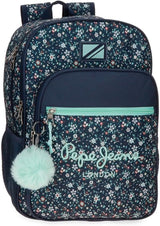 Pepe Jeans Alenka skolerygsæk med trolley, blå, 30 x 40 x 12 cm, polyester, 14,4 l, blå, skolerygsæk med trolley Premium rygsække og tasker Naty Shop Schulrygsæk
