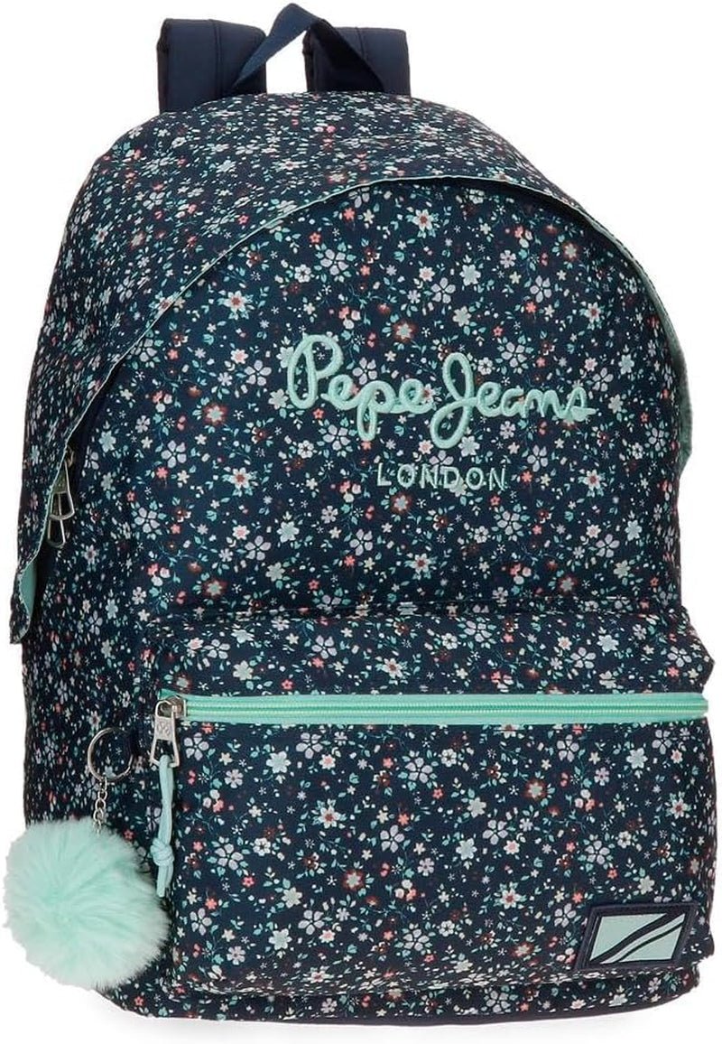 Pepe Jeans Alenka skolerygsæk med trolley, blå, 30 x 40 x 12 cm, polyester, 14,4 L, blå, skolerygsæk med trolley Premium rygsække og tasker Naty Shop Alenka rygsæk