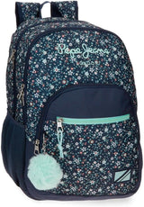 Pepe Jeans Alenka skolerygsæk med trolley, blå, 30 x 40 x 12 cm, polyester, 14,4 l, blå, skolerygsæk med trolley Premium rygsække og tasker Naty Shop Pepe Jeans rygsæk