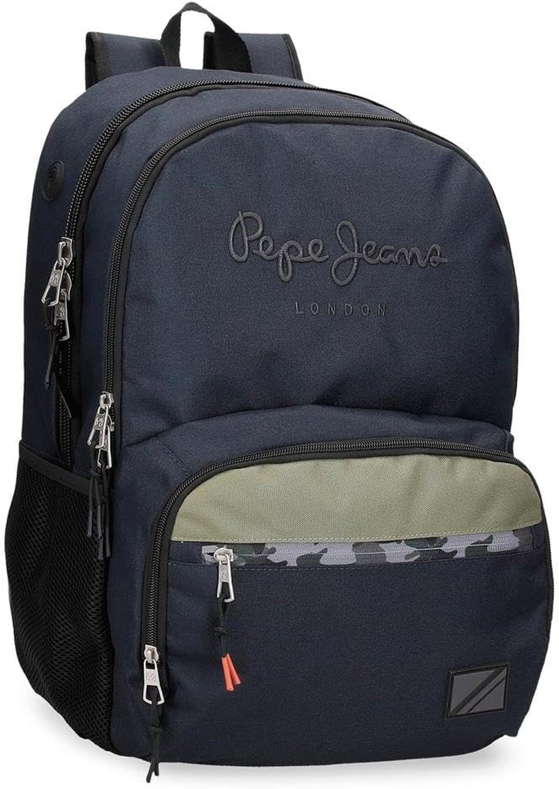 Pepe Jeans Cromwell Skolerygsæk, Dobbeltrum, Sort, 33 x 46 x 15 cm, Polyester, 22,77 L, Sort, One Size, Dobbeltrum Skolerygsæk Premium rygsække og tasker Naty Shop Standardtitel