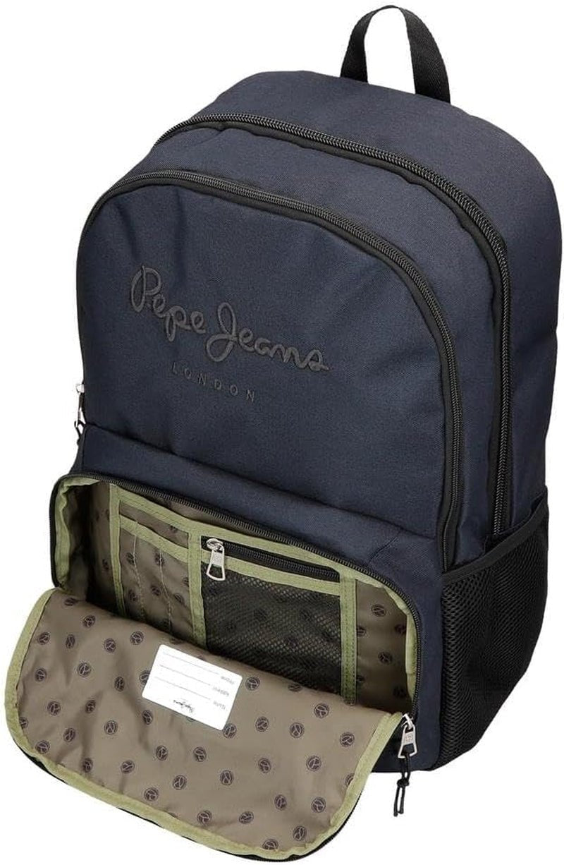 Pepe Jeans Cromwell Skolerygsæk, Dobbeltrum, Sort, 33 x 46 x 15 cm, Polyester, 22,77 L, Sort, One Size, Dobbeltrum Skolerygsæk Premium Rygsække og tasker Naty Shop