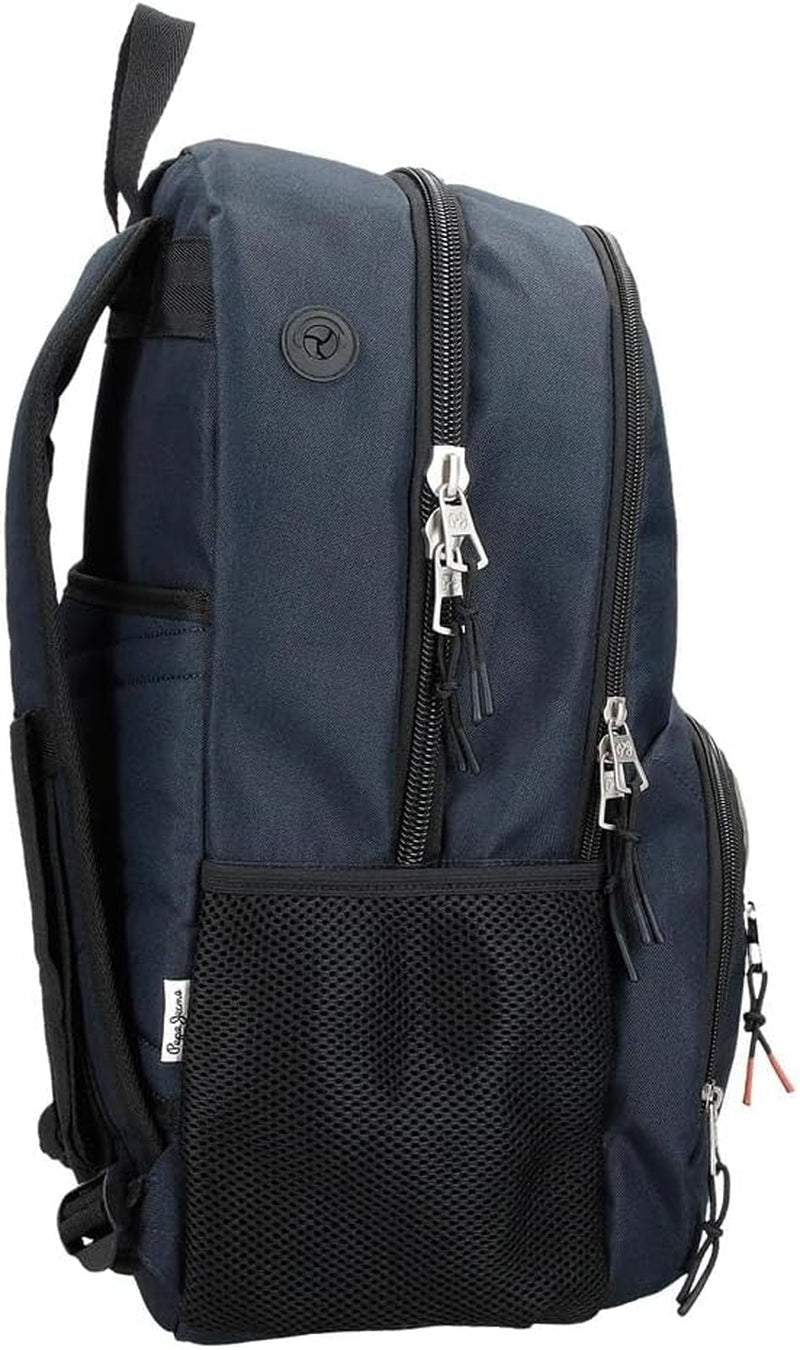 Pepe Jeans Cromwell Skolerygsæk, Dobbeltrum, Sort, 33 x 46 x 15 cm, Polyester, 22,77 L, Sort, One Size, Dobbeltrum Skolerygsæk Premium Rygsække og tasker Naty Shop