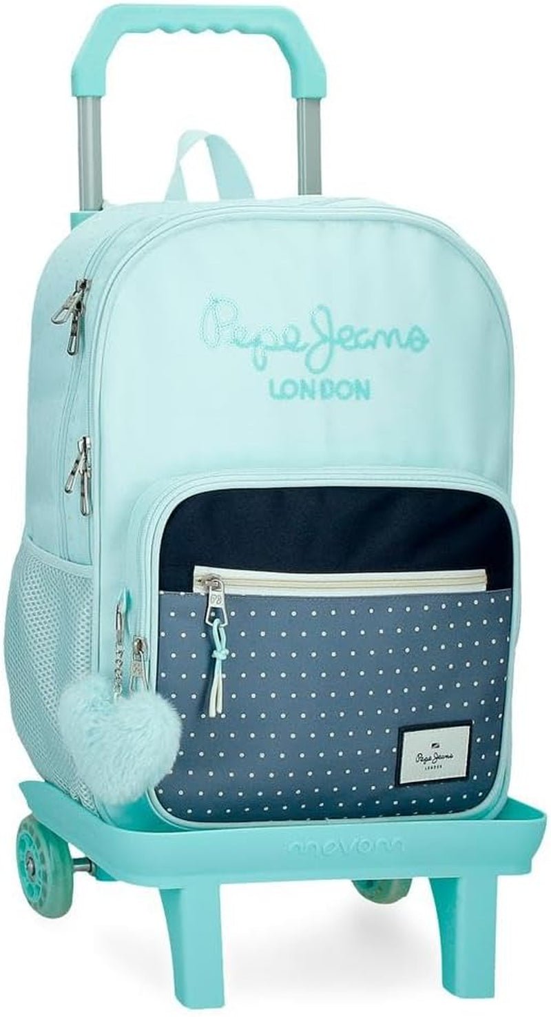 Pepe Jeans Dalma Skolerygsæk Børnerygsæk af polyester, brede og justerbare justerbare stropper, frontlomme. Fra Joumma Bags Premium rygsække og tasker Naty Shop Rygsæk 40 + Wagen