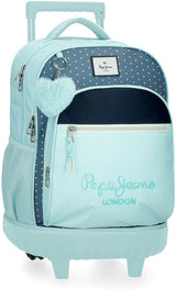 Pepe Jeans Dalma Skolerygsæk Børnerygsæk af polyester, brede og justerbare justerbare stropper, frontlomme. Fra Joumma Bags Premium rygsække og tasker Naty Shop Rygsæk Mit Rollen