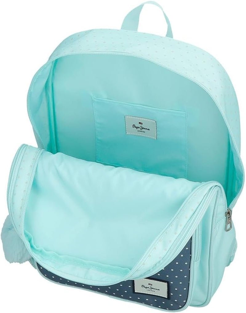 Pepe Jeans Dalma Skolerygsæk Børnerygsæk af polyester, brede og justerbare justerbare stropper, frontlomme. Fra Joumma Bags Naty Shop premium rygsække og tasker