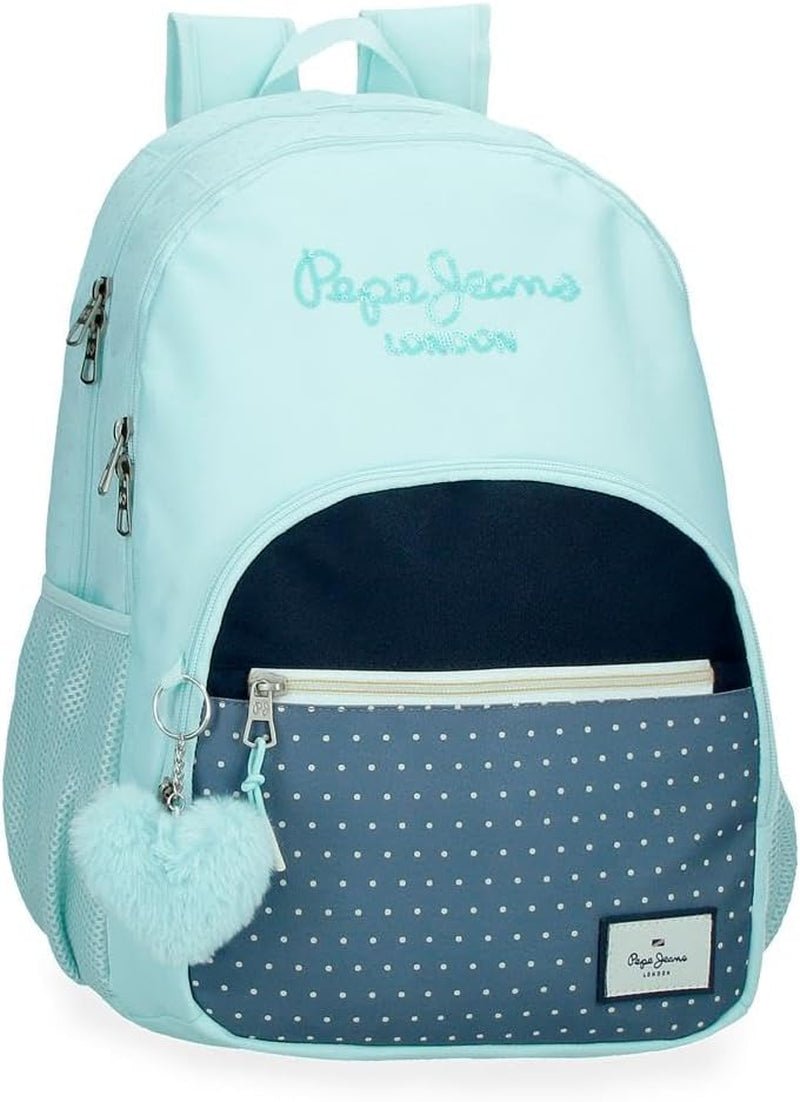Pepe Jeans Dalma Skolerygsæk Børnerygsæk af polyester, brede og justerbare justerbare stropper, frontlomme. Fra Joumma Bags Premium rygsække og tasker Naty Shop Doppelter rygsæk