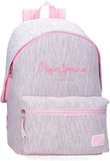 Pepe Jeans Miri skolerygsæk, pink, 31 x 44 x 17,5 cm, polyester, 22,79 l, pink, skolerygsæk Premium rygsække og tasker Naty Shop Rygsæk 42
