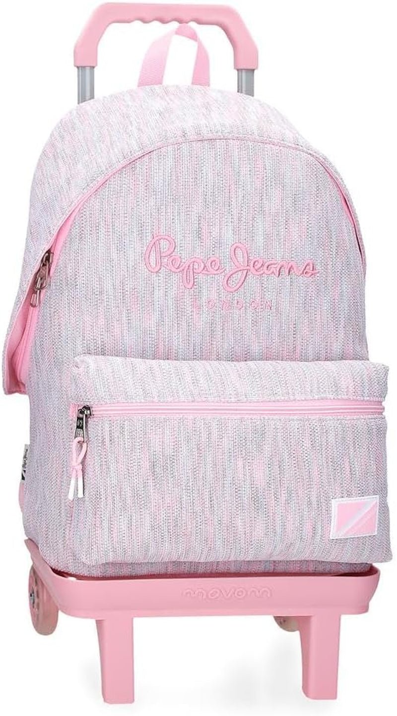 Pepe Jeans Miri skolerygsæk, pink, 31 x 44 x 17,5 cm, polyester, 22,79 l, pink, skolerygsæk Premium rygsække og tasker Naty Shop Rygsæk 42 + Trolley